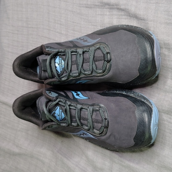 Saucony Peregrine 12 Trail Running Shoes Womens Size 10 Black Blue ICE + - Picture 6 of 10